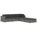 vidaXL 1 db fekete polyrattan moduláris lábtartó párnával