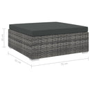 vidaXL 1 db szürke polyrattan moduláris lábtartó párnával