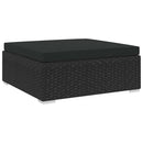 vidaXL 1 db fekete polyrattan moduláris lábtartó párnával