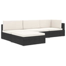 vidaXL 1 db fekete polyrattan moduláris lábtartó párnával