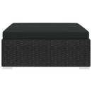 vidaXL 1 db fekete polyrattan moduláris lábtartó párnával