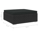 vidaXL 1 db fekete polyrattan moduláris lábtartó párnával