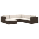 vidaXL 1 db fekete polyrattan moduláris lábtartó párnával