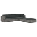 vidaXL 1 db fekete polyrattan moduláris lábtartó párnával