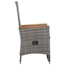 vidaXL 2 db szürke dönthető háttámlás polyrattan kerti szék párnával