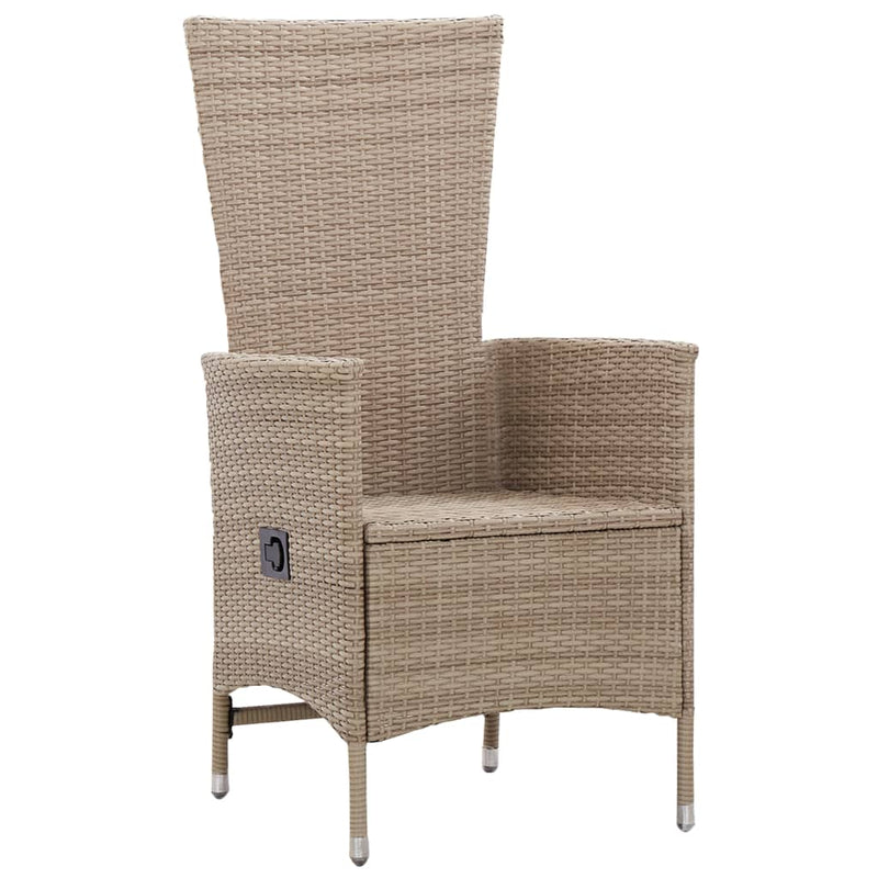 vidaXL 2 db bézs polyrattan kültéri szék párnával