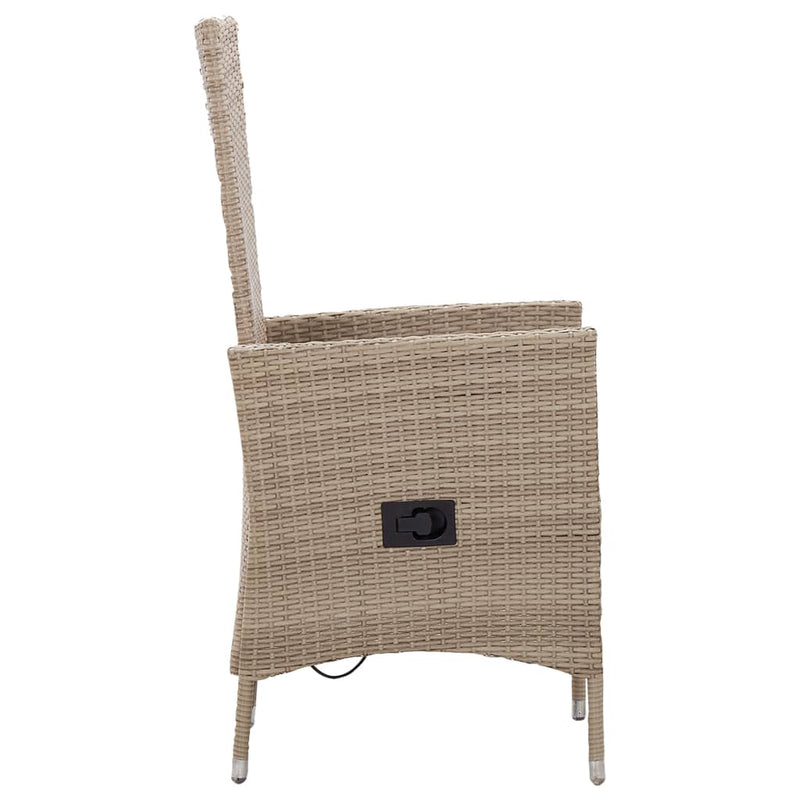 vidaXL 2 db bézs polyrattan kültéri szék párnával