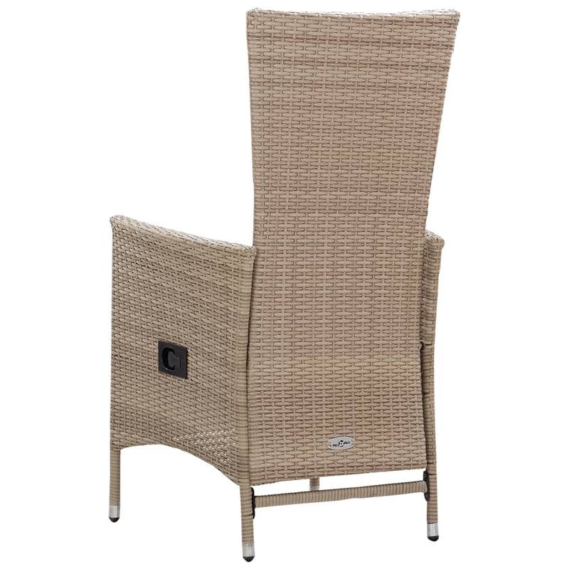 vidaXL 2 db bézs polyrattan kültéri szék párnával