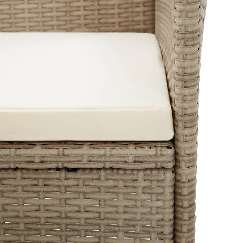 vidaXL 2 db bézs polyrattan kültéri szék párnával