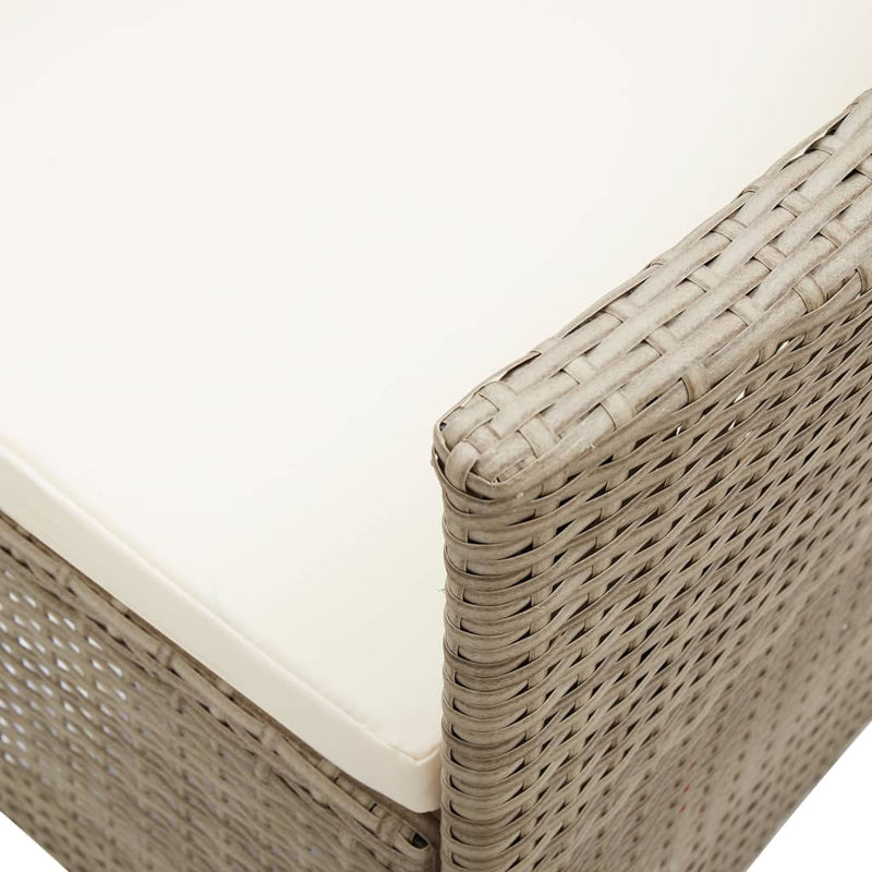 vidaXL 2 db bézs polyrattan kültéri szék párnával