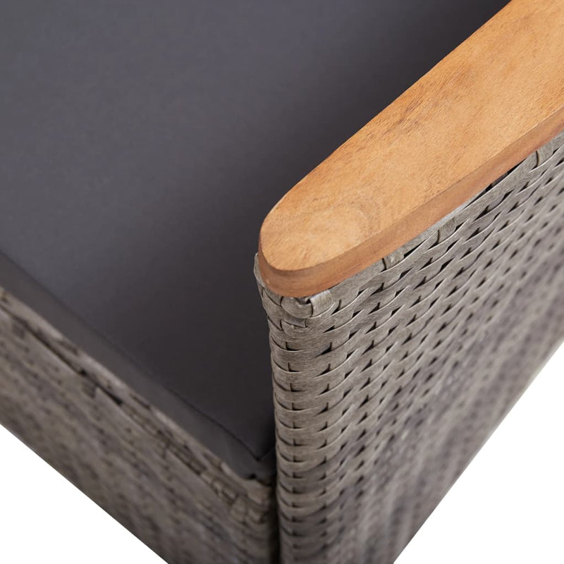 vidaXL 2 db szürke polyrattan kültéri szék párnával