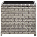 vidaXL szürke polyrattan és üveg dohányzóasztal 45 x 45 x 40 cm