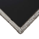 vidaXL szürke polyrattan és üveg dohányzóasztal 45 x 45 x 40 cm