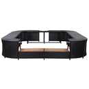 vidaXL fekete négyszög alakú polyrattan pezsgőfürdőkeret 268x268x55 cm