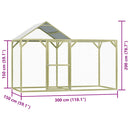 vidaXL impregnált fenyőfa tyúkól 3 x 1,5 x 2 m