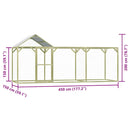 vidaXL impregnált fenyőfa tyúkól 4,5 x 1,5 x 2 m