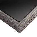 vidaXL szürke polyrattan és üveg kültéri étkezőasztal