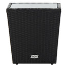 vidaXL fekete polyrattan és edzett üveg teázóasztal 41,5x41,5x43 cm