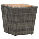 vidaXL szürke polyrattan és tömör akácfa teázóasztal 41,5x41,5x43 cm