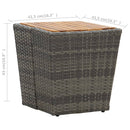 vidaXL szürke polyrattan és tömör akácfa teázóasztal 41,5x41,5x43 cm