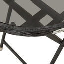 vidaXL fekete polyrattan és edzett üveg teázóasztal 60 cm