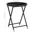 vidaXL fekete polyrattan és edzett üveg teázóasztal 60 cm