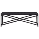 vidaXL fekete polyrattan kerti pad 120 cm