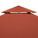 vidaXL terrakotta kétszintes pavilon tetőponyva 310 g/m² 3 x 3 m