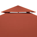 vidaXL terrakotta kétszintes pavilon tetőponyva 310 g/m² 4 x 3 m