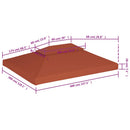 vidaXL terrakotta kétszintes pavilon tetőponyva 310 g/m² 4 x 3 m