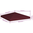 vidaXL bordó pavilon tetőponyva 310 g/m² 3 x 3 m