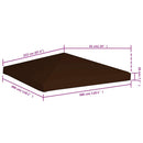 vidaXL barna pavilon tetőponyva 310 g/m², 3 x 3 m