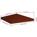 vidaXL terrakotta pavilon tetőponyva 310 g/m² 3 x 3 m