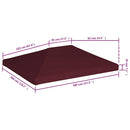 vidaXL bordó pavilon tetőponyva 310 g/m² 3 x 4 m