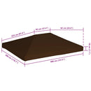 vidaXL barna pavilon tetőponyva 310 g/m² 3 x 4 m