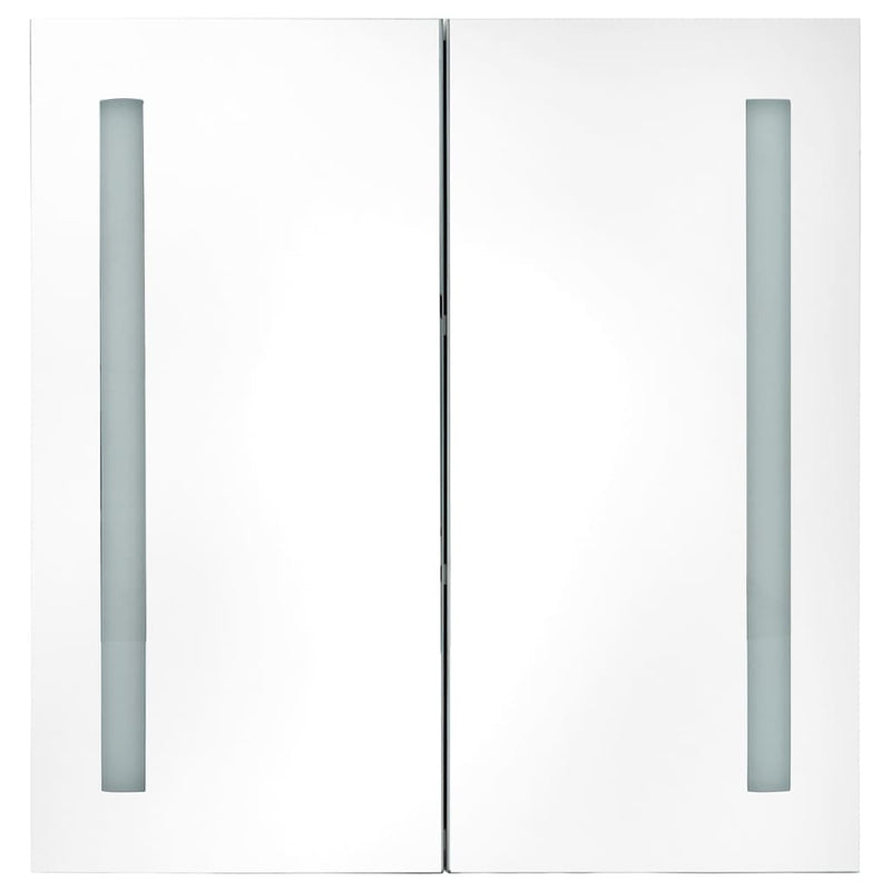 vidaXL tükrös fürdőszobaszekrény LED világítással 62 x 14 x 62 cm