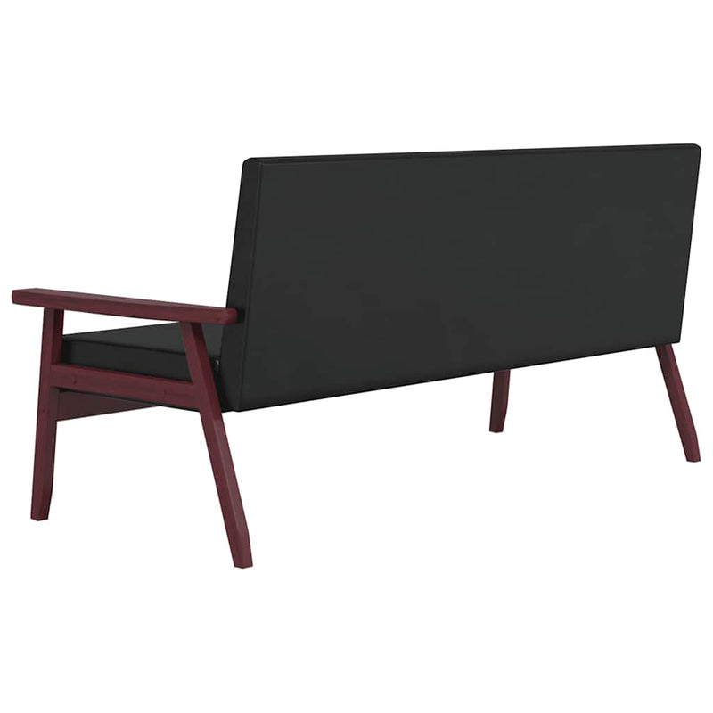 vidaXL 2 darabos fekete műbőr kanapészett