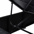 vidaXL Kerti Napozóágyak párnával 3 pcs Fekete Poli rattan