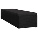 vidaXL Kerti Napozóágyak párnával 3 pcs Fekete Poli rattan