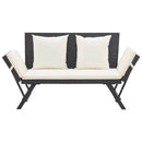 vidaXL fekete polyrattan kerti pad párnákkal 176 cm