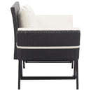 vidaXL fekete polyrattan kerti pad párnákkal 176 cm