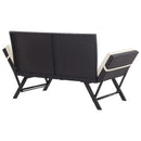 vidaXL fekete polyrattan kerti pad párnákkal 176 cm