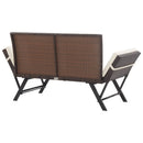 vidaXL barna polyrattan kerti pad párnákkal 176 cm