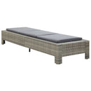 vidaXL szürke polyrattan napozóágy párnával