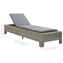 vidaXL szürke polyrattan napozóágy párnával