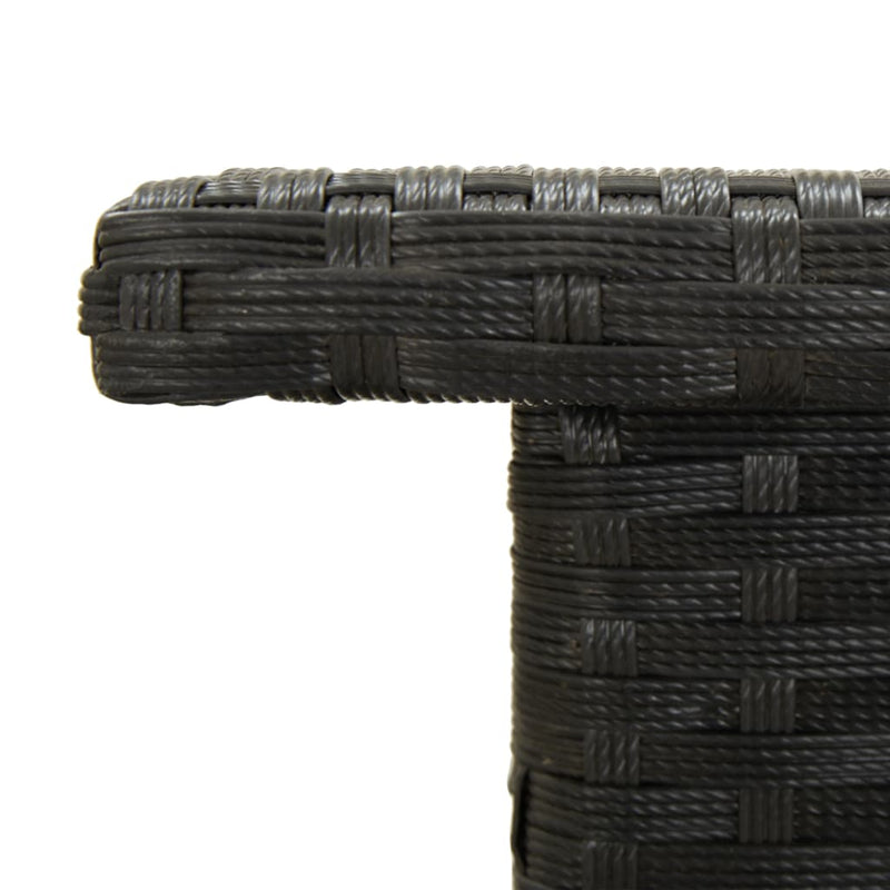 vidaXL fekete polyrattan teázóasztal 50 x 50 x 47 cm