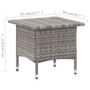 vidaXL szürke polyrattan teázóasztal 50 x 50 x 47 cm