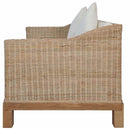 vidaXL 2 részes természetes rattan kanapészett párnákkal