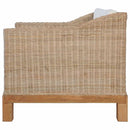 vidaXL 3-részes természetes rattan kanapészett párnákkal