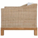 vidaXL 2-részes természetes rattan kanapészett párnákkal